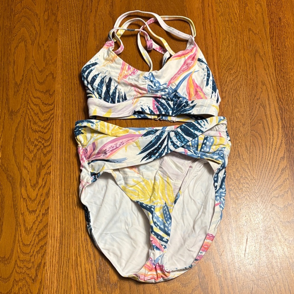 Calia XXS Colorful Leaf Print bikini swimsuit